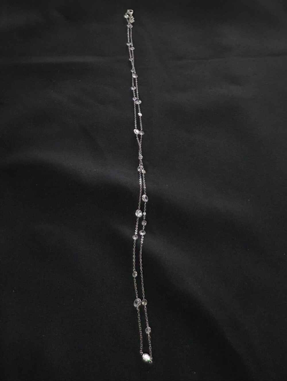 Silpada Scattered Stars N2152 Sterling Silver CZ 32" Station Necklace - Picture 3 of 11